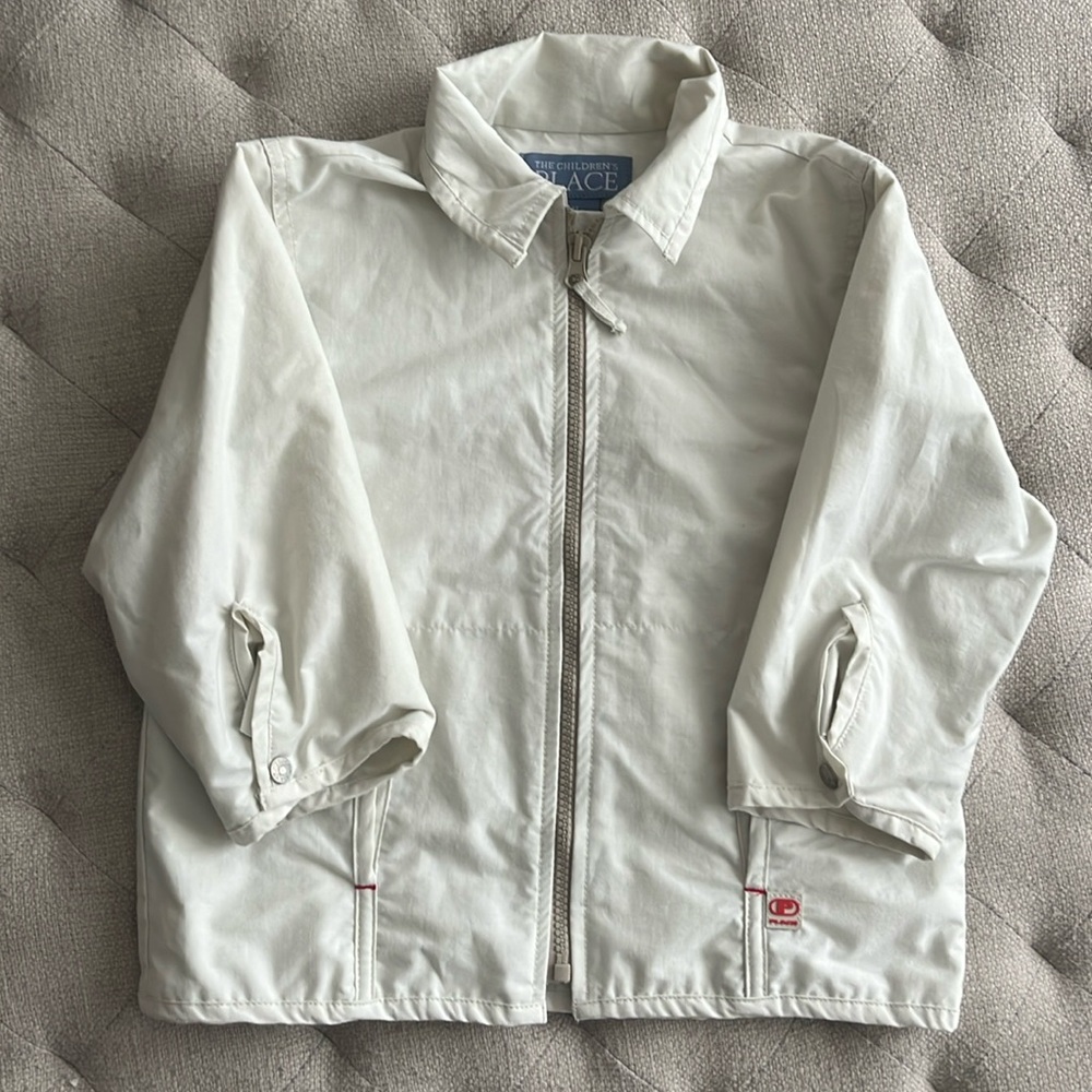 The Children’s Place off white light rain Jacket